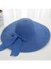 Women Wide Brim Straw Sun Hat With Bow Beach Travel Summer Hat