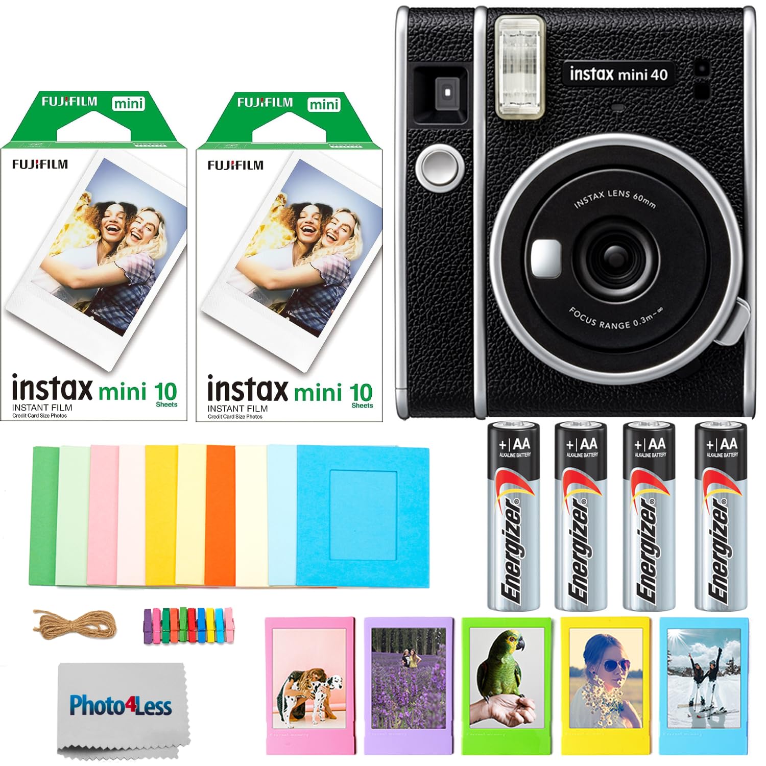 

Fujifilm Instax Mini 40 Instant Camera + подвійна плівка + акумулятор + рамка