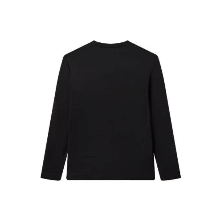 FILA Letter Print Casual Sports Crew Neck Long Sleeve T-Shirt Men Tops Black F11M038214GBK