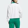 Adidas Verbiage Crew Jacket With Polo Collar Women Activewear Tops White JE3617