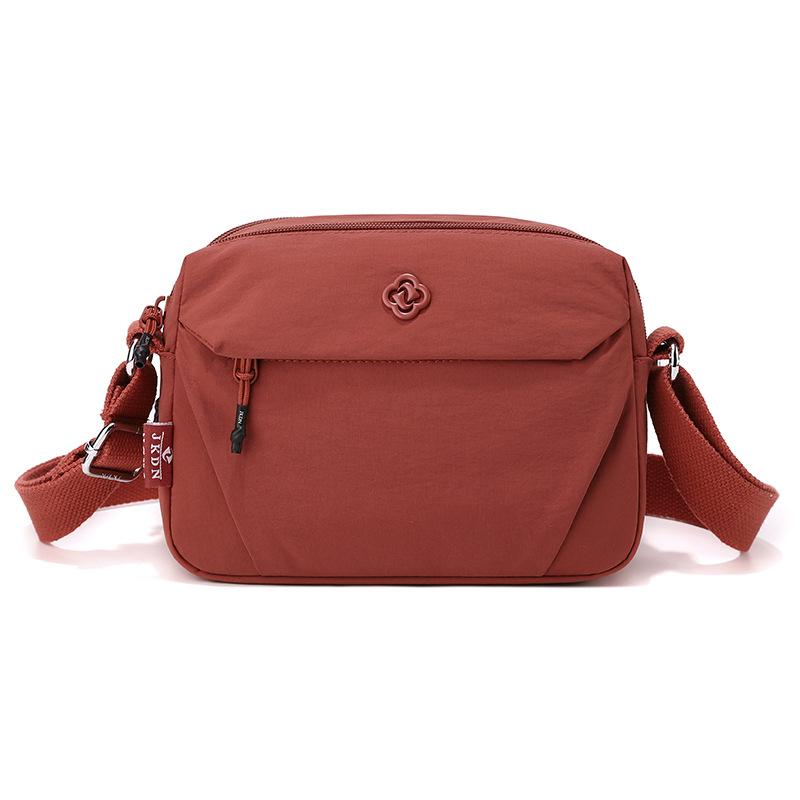 Vattentät Nylon Crossbody-väska med Flera Fickor Casual Axelväska för Kvinnor