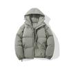 2025 winter new loose hooded solid color thickened warm thickened couple bread clothes and cotton clothes without trend cotton clothes