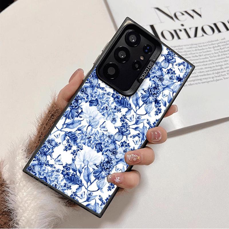 Blue And White Porcelain Pattern Shockproof Phone Case for Samsung Galaxy S26 Edge S25 Ultra S24 FE S23 Plus S21 Cover Anti Fall
