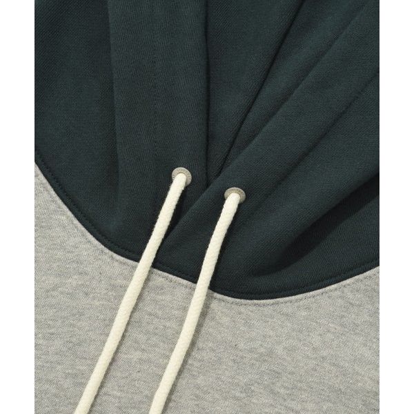 Covernat Letter Pattern Printed Spliced Drawstring Hoodie Men hoodies Green CO2303HDA1GN