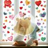 *9Pcs 20x30cm Valentine's Day Window Stickers Cute Watercolor Red Heart Pattern Electrostatic Sticker Wedding Party Home Decor