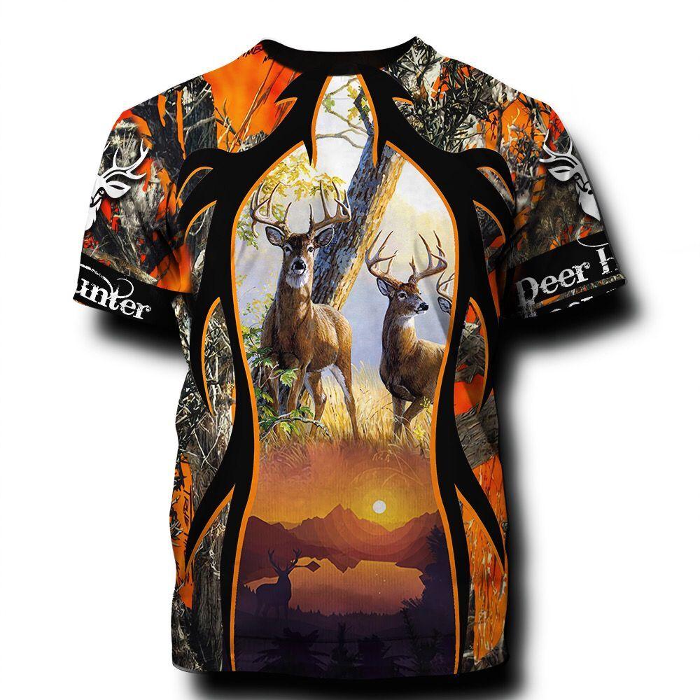 Hunter 3D Print Man's T-Shirt Teenagers Clothes Outdoor Sports Hunting Deer Hunting Short Sleeve Oversize Man T-shirt