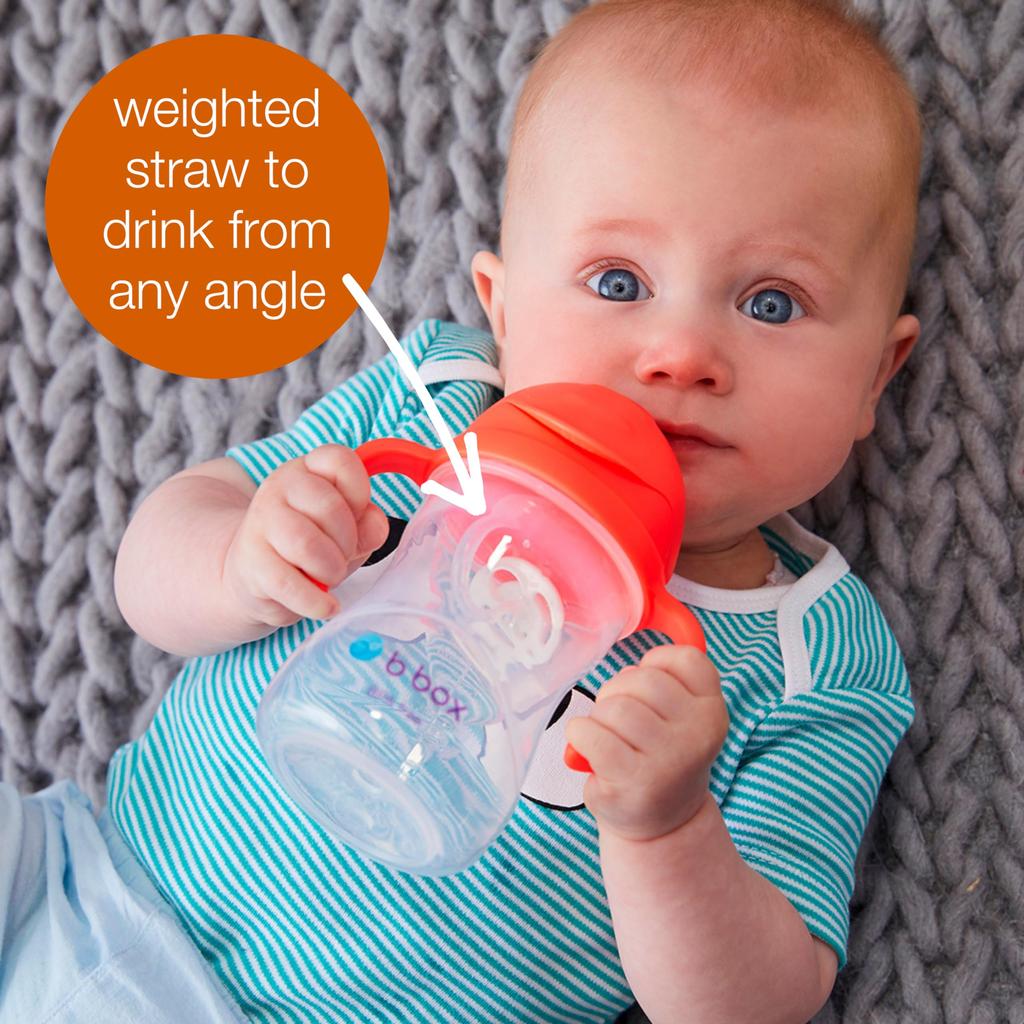 b.box Leak-Proof Straw Mug, Drink from Any Angle, Baby Gift [Authentic b.box Product] [Sippy Cup] (Ocean, 1 Cup)