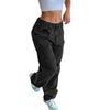 Retro Wide-leg Pants Jeans Women's Denim Solid Color Washed Pockets Mid-waist Basic Loose Straight Denim Trousers