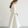 Elegante Abito da Sera Bianco Retro da Donna di Media Lunghezza per Fotografia Estiva e Viaggi nella Foresta 2026