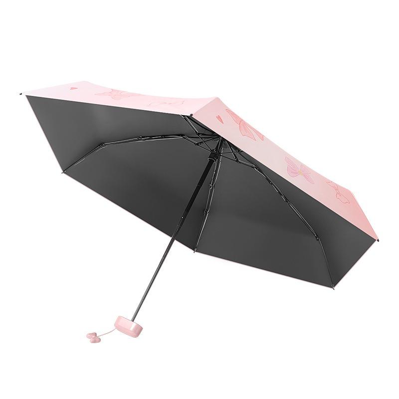 Creative Portable 50% Off Six Bones Card Umbrella Vinyl Fabric UV Protection Butterfly Digital Printing Pocket Umbrella