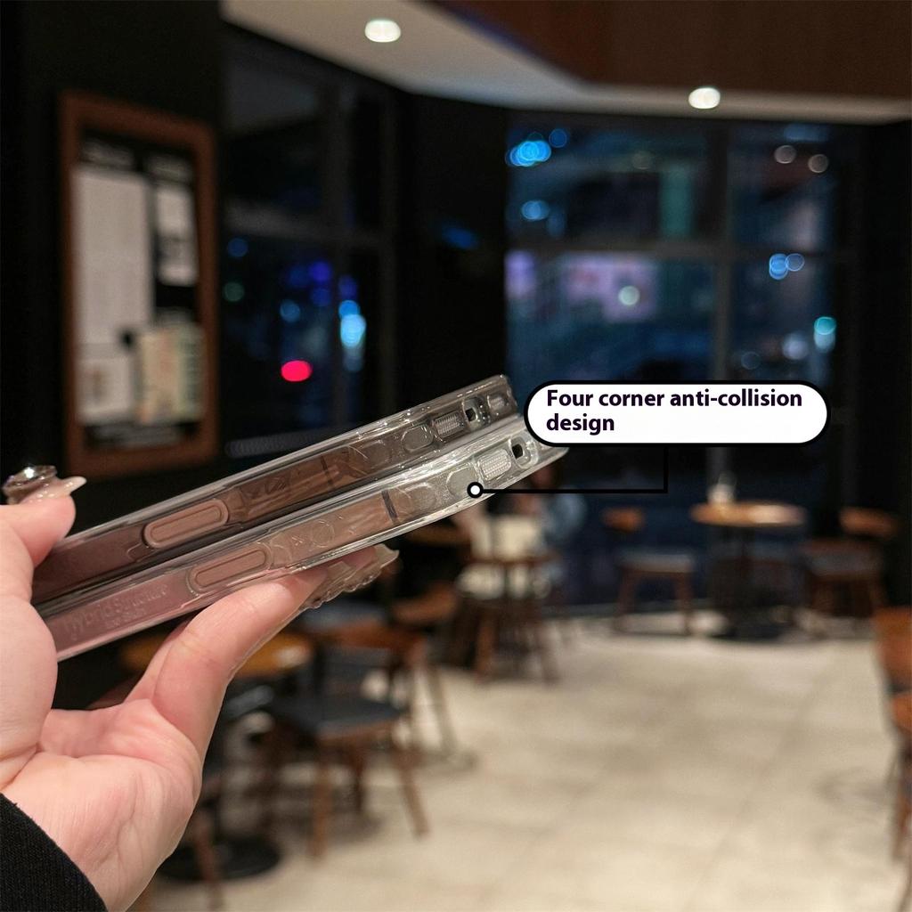 For iPhone 16 Pro Case TPU+Tempered Glass Clear Phone Cover