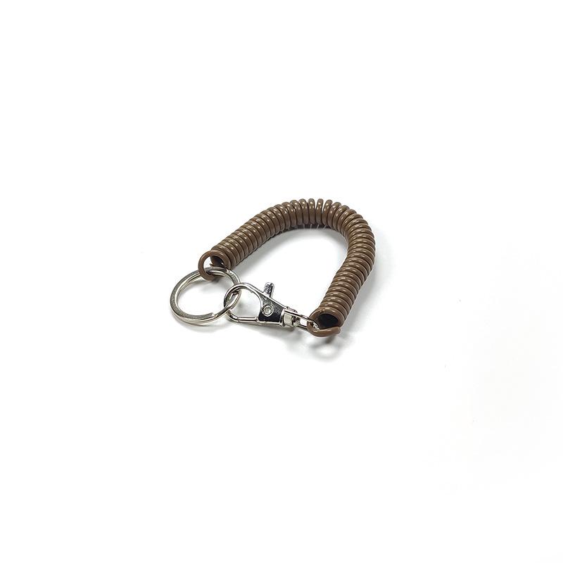 Colorful Retractable Plastic Spring Rope Keychain - Portable Anti-Lost Keyring