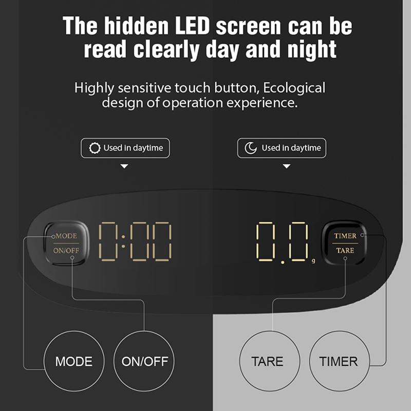 2kg/0.1G Digital Kitchen Coffee Scale Cozinha Precision Kitchen Tool Accessories Electronic Balance Utensils Measuring Weighing