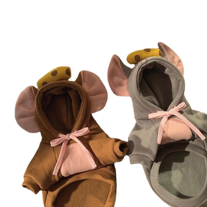 Spring and Autumn Thin Three-dimensional Mushroom Sweater Dog Clothes Teddy Bigbear Cat Medium Small Dog Pet Clothes