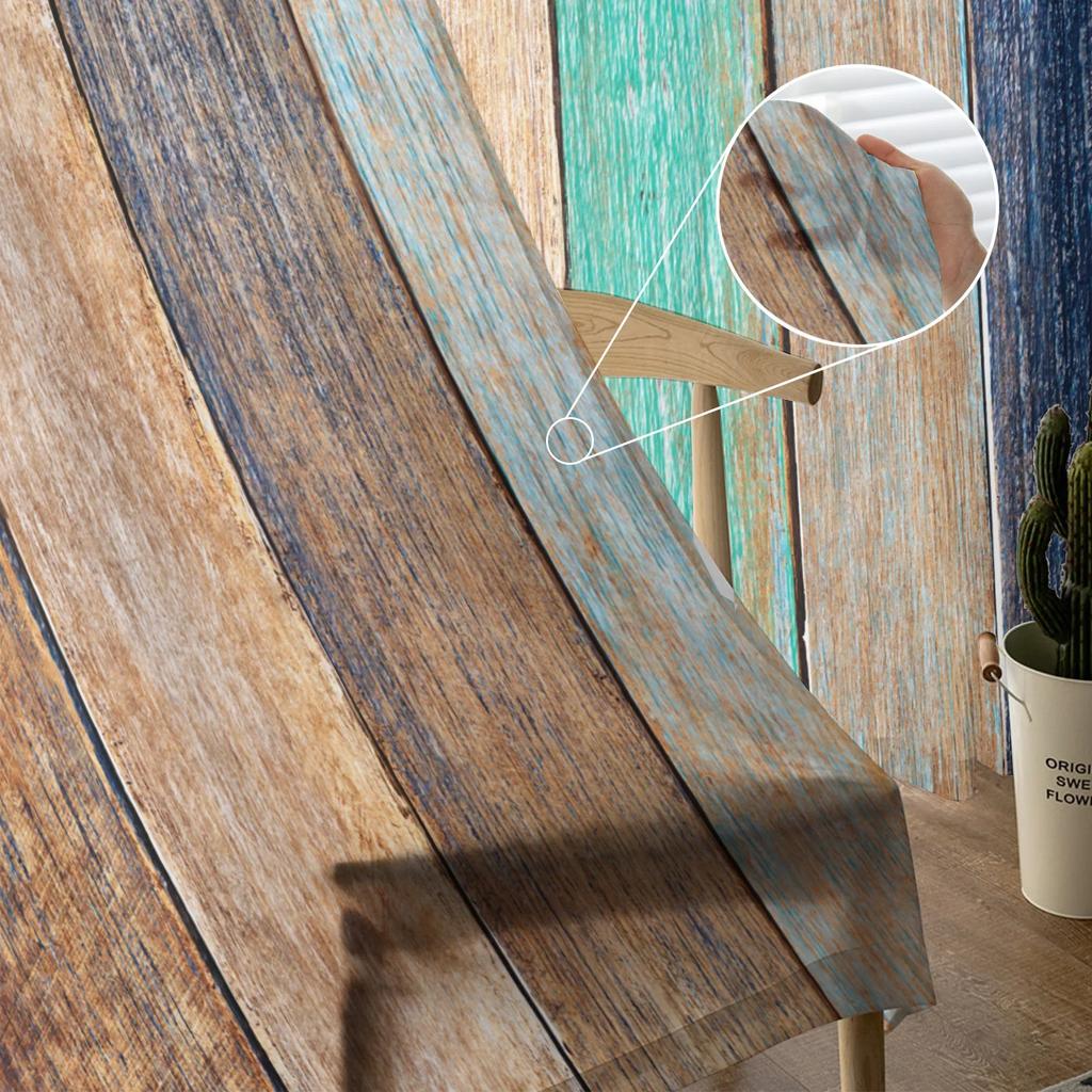 Vintage Holz Textur Moderne Vorhänge für Wohnzimmer Transparente Tüll Vorhänge Fenster Sheer Für Die Schlafzimmer Zubehör Dekor