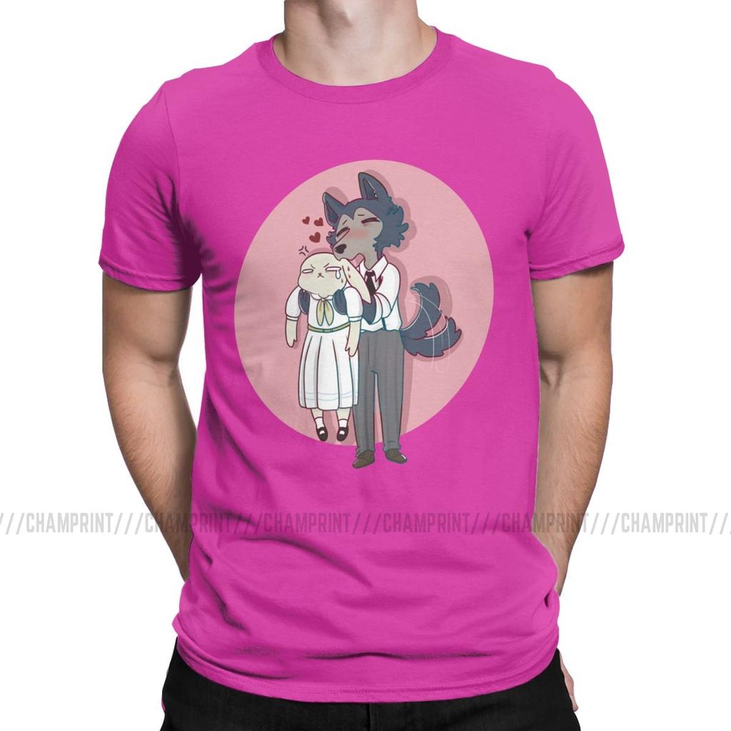Novità Beastars Legosi Anime T-shirt da Uomo Girocollo Cotone T-shirt Animali Manga Corta