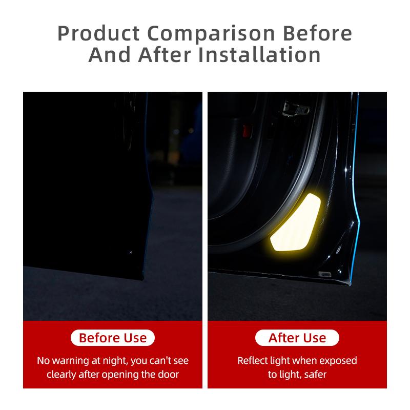 For Tesla Model 3/model Y Car Door Reflective Sticker Night Safety Reflective Stickers Car Interior