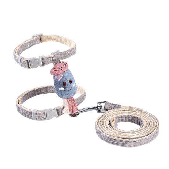 Pet Leash Adjustable Anti-escape I-shaped Outdoors Puppy Kitty Pet Harness with Pulling Rope Household