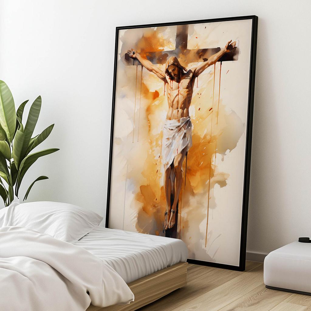 Love On the Cross - Jesus Dying On the Cross Love On the Cross - Jesus Dying On the Cross, 30X40 Cm, Unframed, Premium Canvas On Stretcher