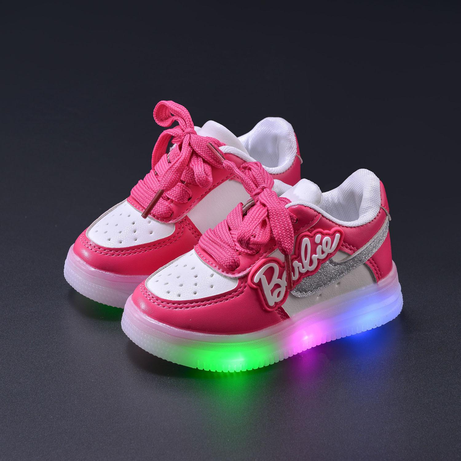 

Кроссовки для девочек Letter-light Board Shoes Spring Soft Soled Sneakers for Kids Повседневная легкая обувь для мальчиков 28 персиковый