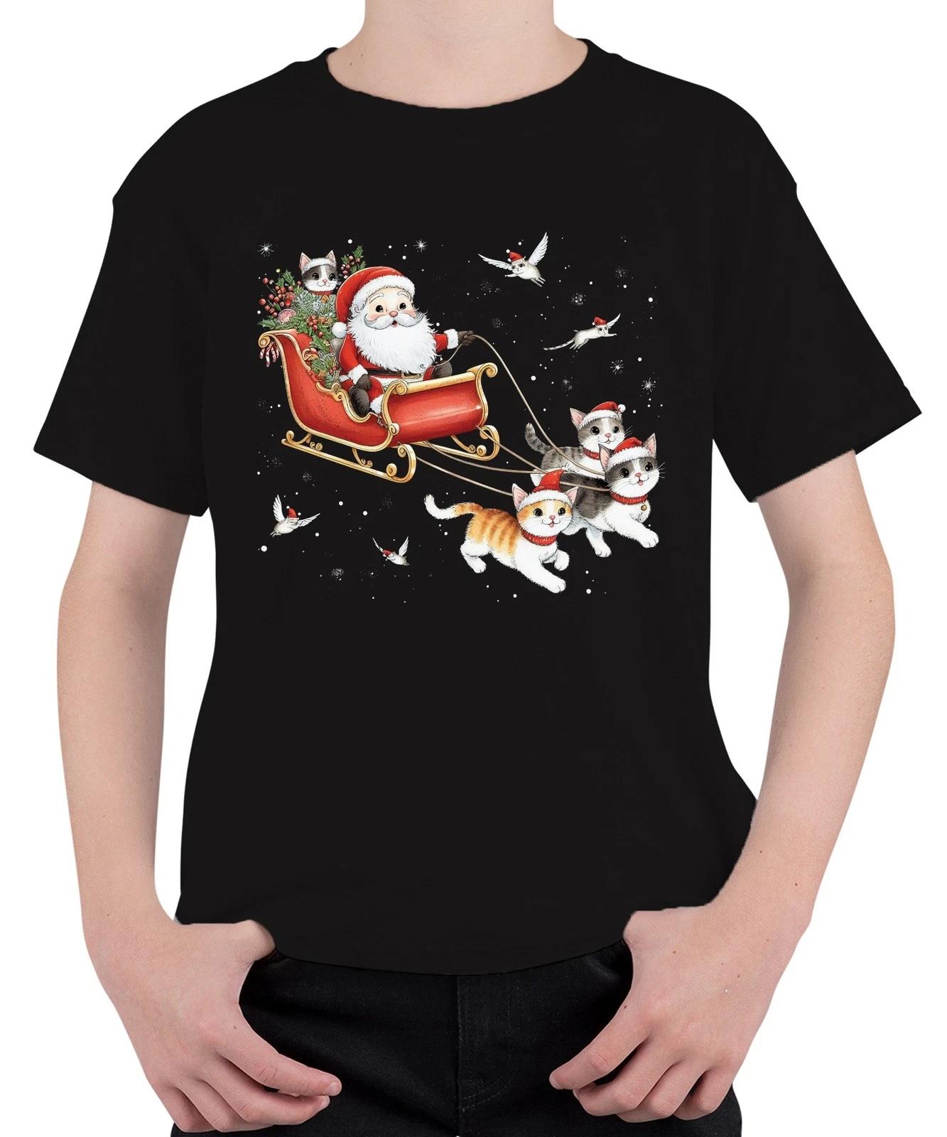 Santa Claus Schlitten Katzen Kätzchen - Weihnachten Weihnachtsgeschenk Christmas XXXL