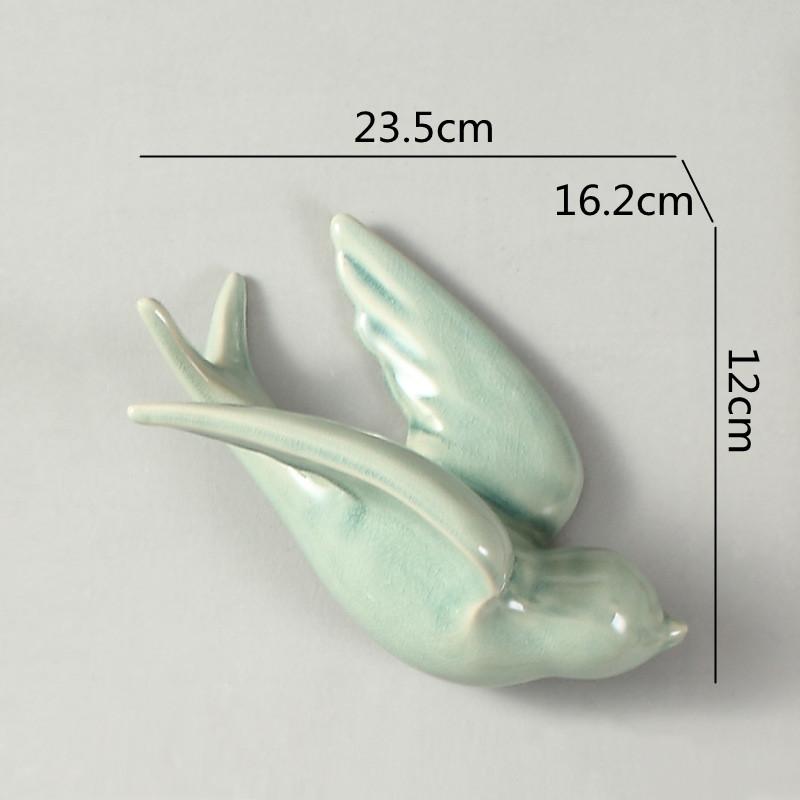 Keramikwandwandmontierte Vogel-Simulationstier-Ornamente Fliegender Vogel Hintergrundwandbehang Raumdekoration Zubehör