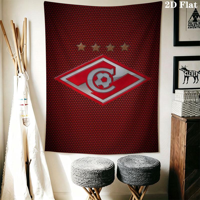 Spartak Moscow Storm Wall Hanging Printed Fabric Blanket Decorative Tapestries for Bedroom Living Room Home Decor