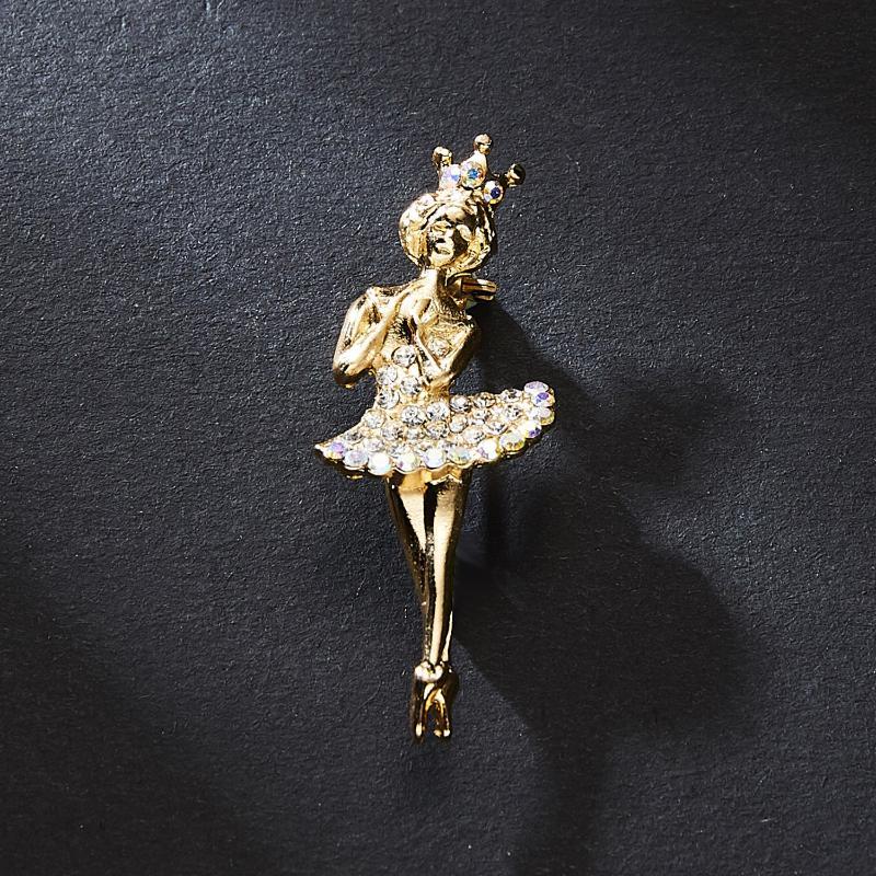 Tanz Ballett Brosche für Damen Rhythmische Sportgymnastik Glitzernder Kristall Zirkon Pins Hochzeitskleid Schmuck
