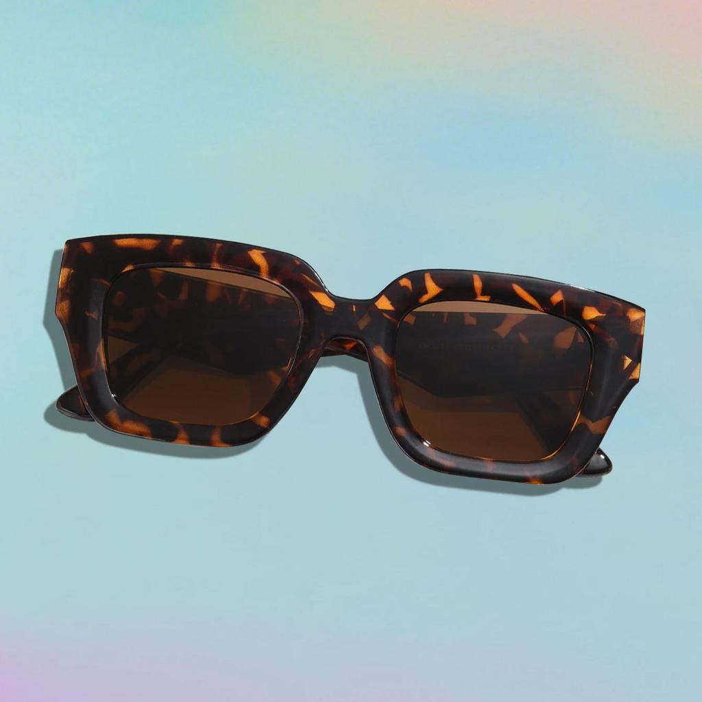 3Pcs Square Outdoor Shade Sunglasses Female Classics Large Border Frame Goggles Simple Style Broad Leg Sun Glasses Uv400 Unisex