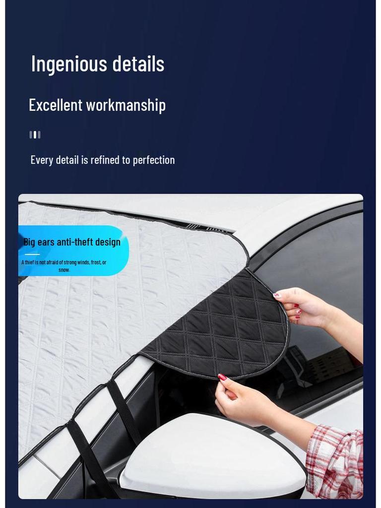Cute Husky Car Windshield Snow Cover - Anti-Freeze, Anti-Snow, and Sun Protection
