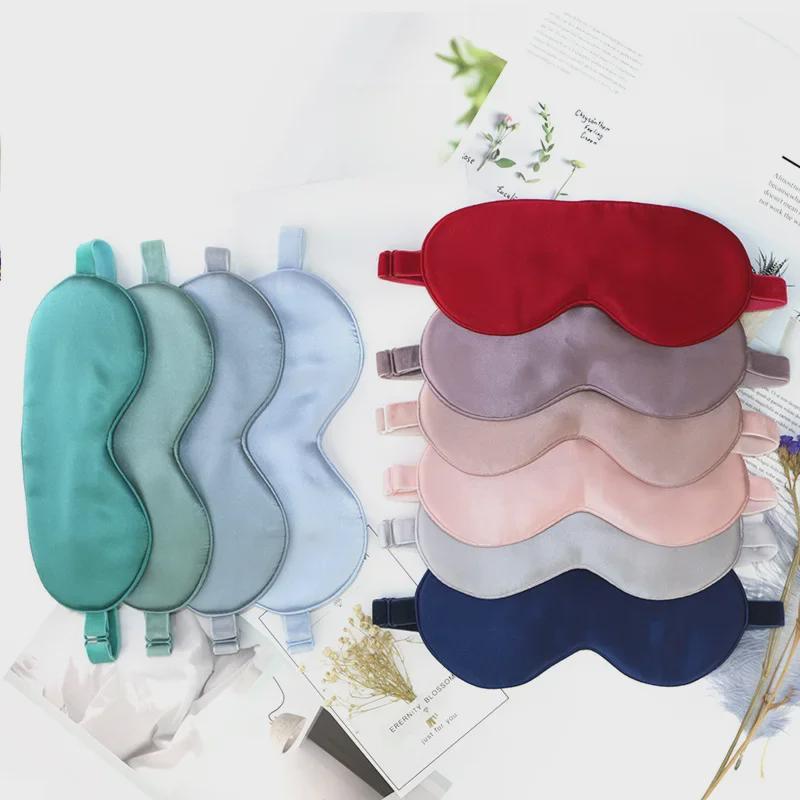 19 Momme Těžká Hedvábná Maska na Oči s Nastavitelným Sametovým Páskem - Prodyšná, Blokující Světlo, Morušové Hedvábí