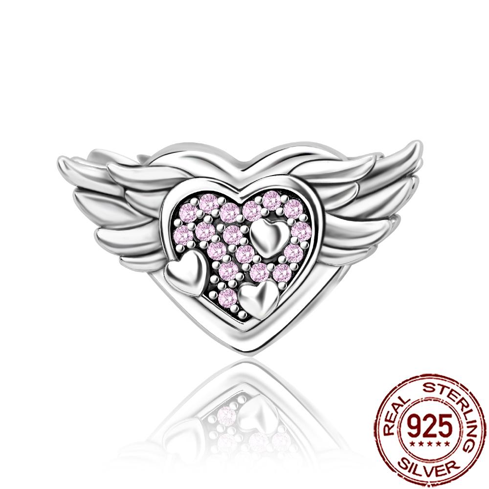 New Charms Copper Sparkling Mum Mother Family Love Heart Beads Fit Original Bracelet Necklace Diy Jewelry