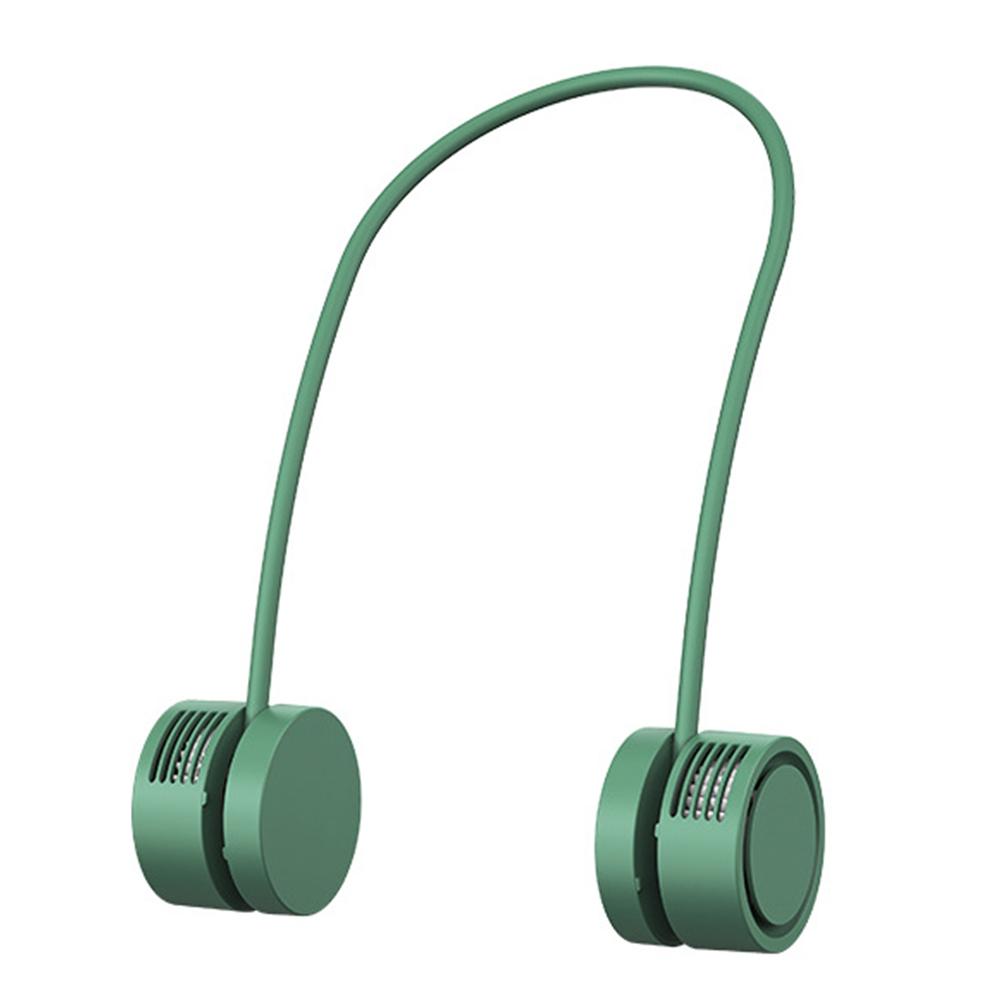 

Бесшумный летний подвесной вентилятор на шею без листьев, спортивный мини-охладитель воздуха с возможностью зарядки через USB, переносной спортивный вентилятор для путешествий зелёный