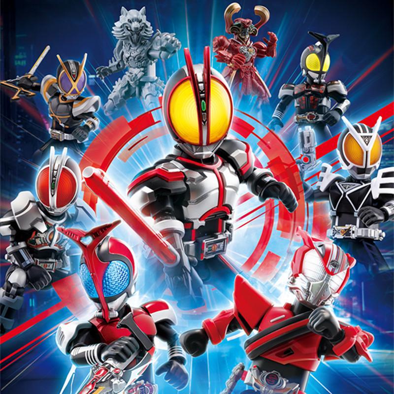 Non-Toxic 1/9Pcs Blokees Blind Box Episode 2 Accelerating The World Kamen Rider Masked Rider 555 Kaixa Delta Model Assembled Toys