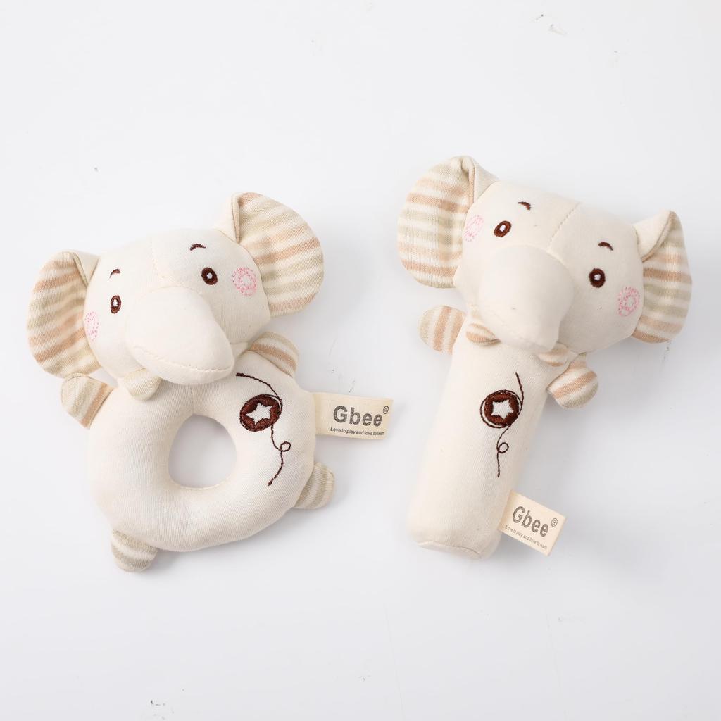 Shinse Rattle Plush Baby Toy Rattle Ring Stick Cute Cloth Toy 3 Months and Up Organic Cotton Popular Baby Gift Educational Toy Newborn Children Babies