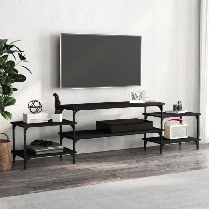 VidaXL Meuble TV noir 197x35x52 cm bois d'ingénierie 826325