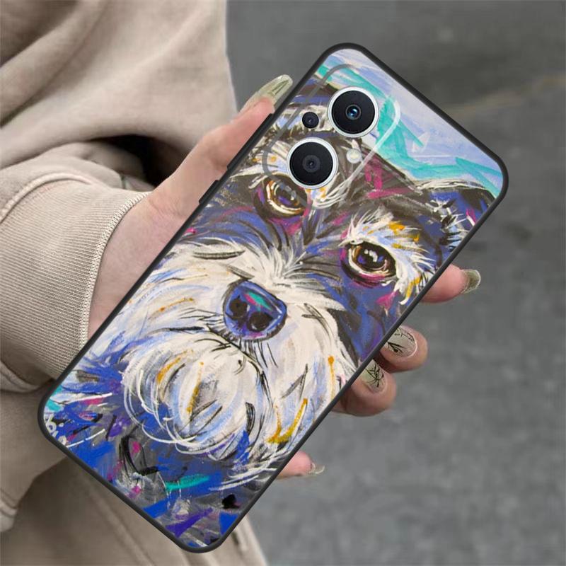 Lovely Dogs Schnauzer Case For OPPO Reno 14 10 11 12 13 Pro 11F 12F 13F 14F 7 8 Lite OPPO Find X9 X8 X5 Pro Cover