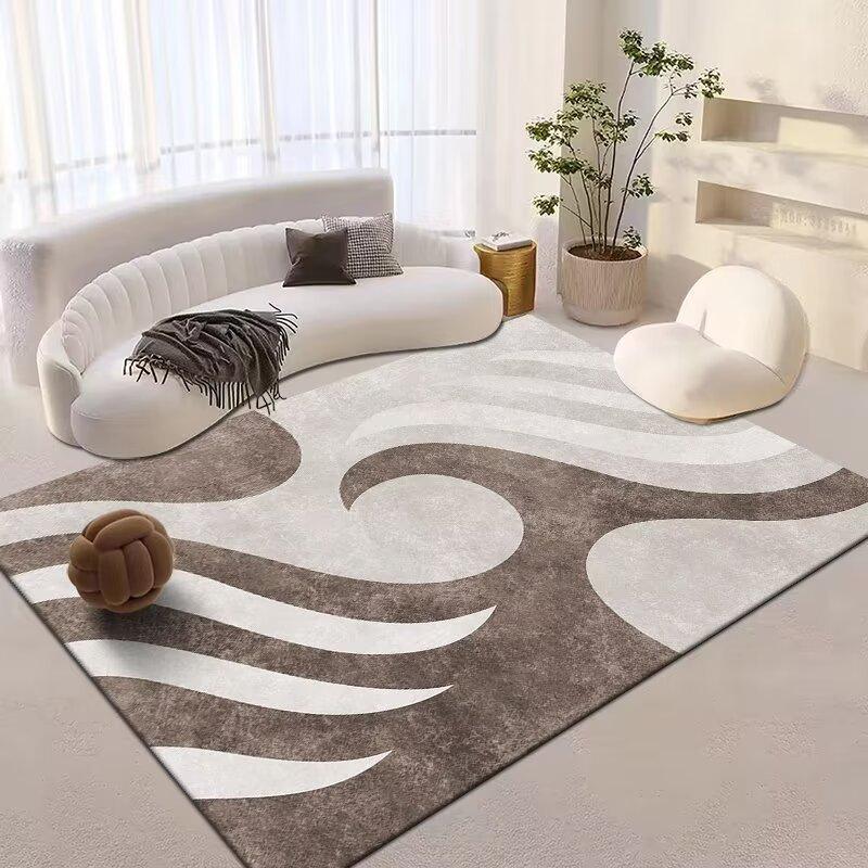 

Wavy Line Printed Rug Easy-to-care Modern Home Decor Carpet Anti-slip Mat Suitable for Living Room and Bedroom Multiple Sizes 40x60cm