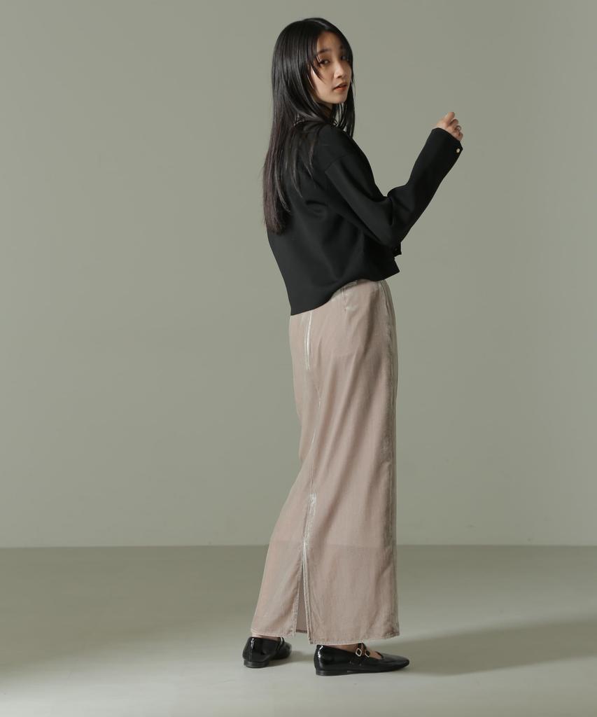 Nano Universe Velour Narrow Size M Greige Women's Skirt, (043), (669-4230331)