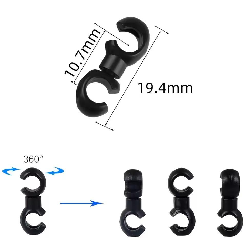 10/20/30pcs Universal S-Type Cable Clip Buckle Bicycle Brake Gear Cable Clips 360° Rotatable Hose Guide Clamp for Road Bike