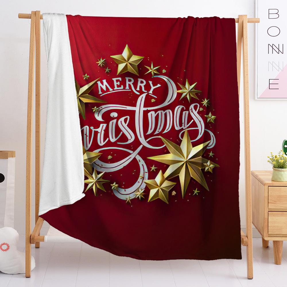 Flannel Blanket Christmas Day Blanket European And American Blanket Digital Printing Universal In All Seasons