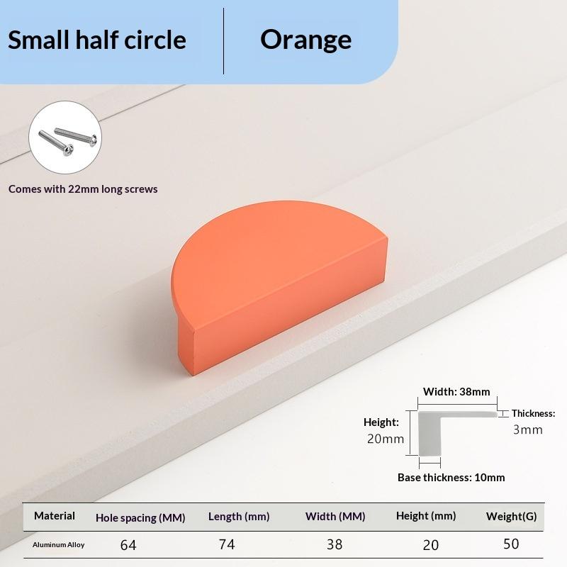 Maniglie colorate per mobili da cucina, pomelli per ante di armadi e cassetti, semicircolari, stile crema, maniglie colorate per camera dei bambini, abbinamento
