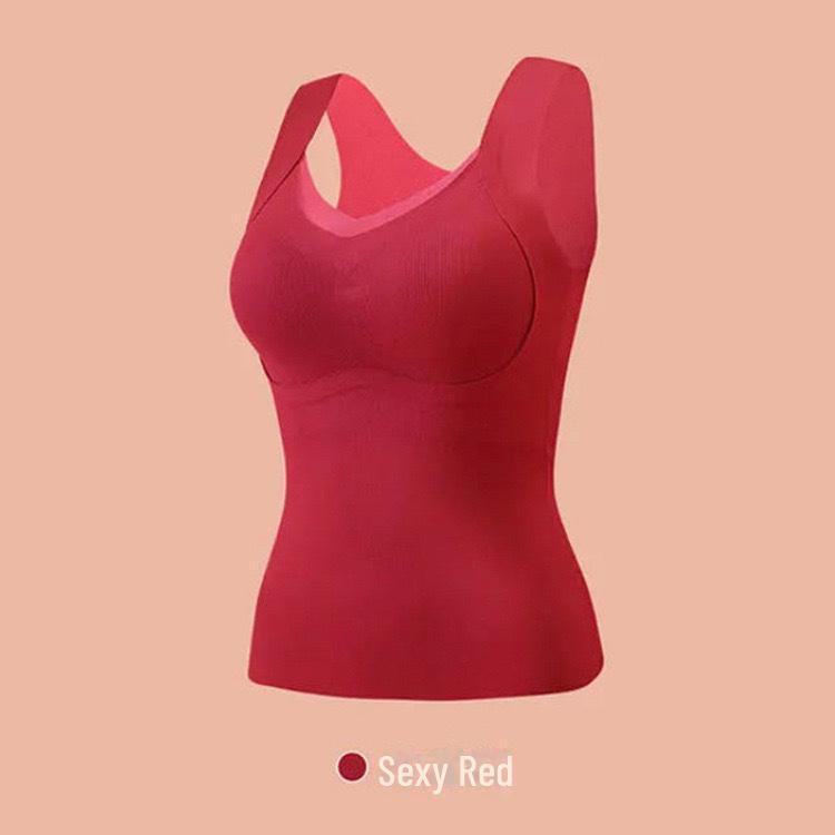 "Seamless Thermal Vest with Chest Pads: Body Shaping, Tummy-Tightening, Thickened and Warm Cationic Material"