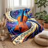 Music In Motion Theme Blanket Lightweight Warm Flannel Blanket Decorative Throw Blanket for Home Decoration
