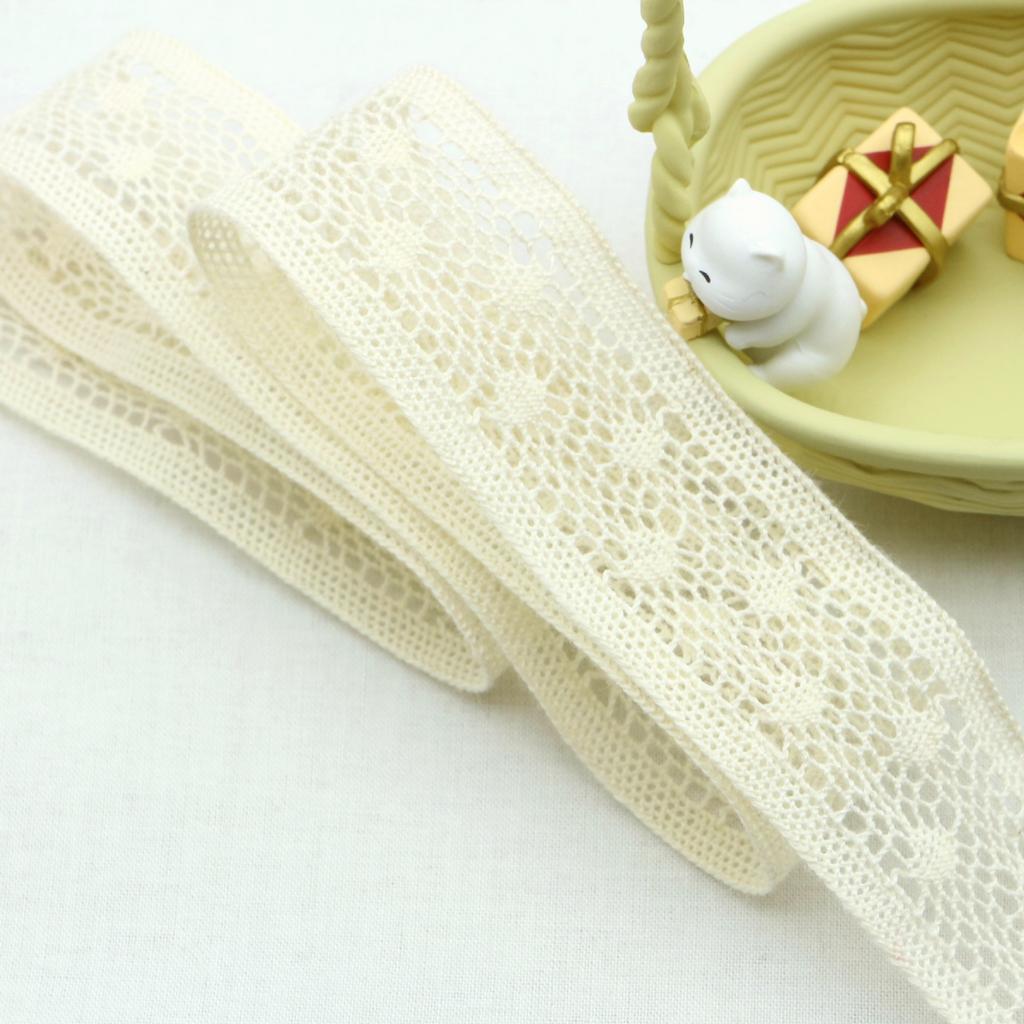 Cotton Thread Lace Weaving Hollow Pure Cotton Lace Accessories Decoration Handmade Diy Tablecloth Curtain Fabric