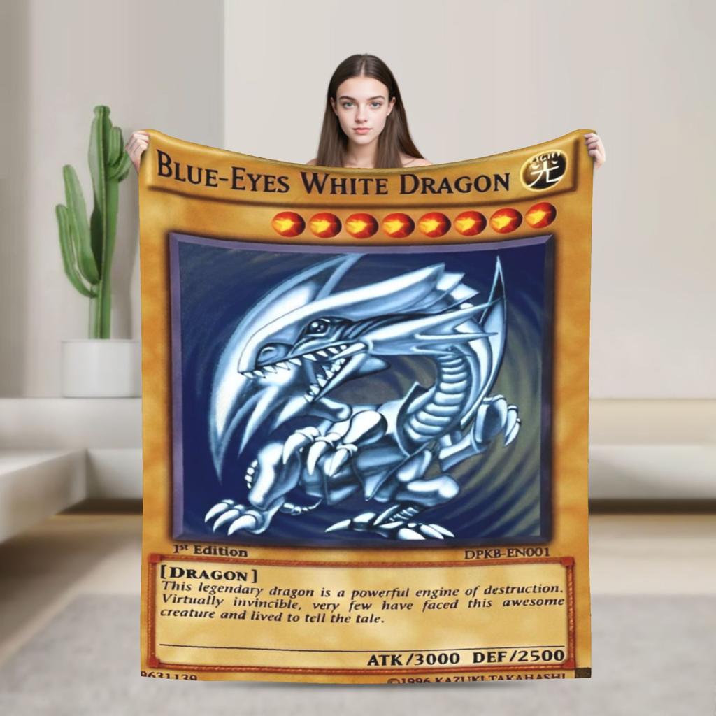 Anime Yu Gi Oh Card Blankets  Flannel Funny Breathable Throw Blankets for Bedding Lounge Textile Decor