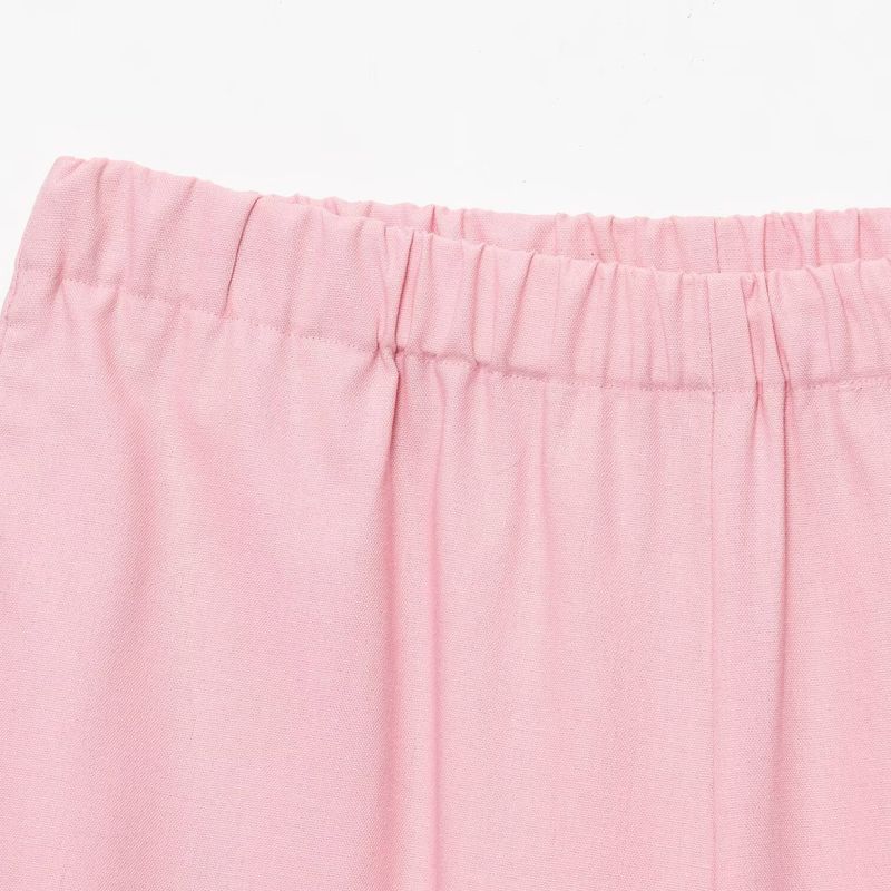 Kaslead New Arrival Women's Clothing Fashion Style Stylish Simple and Versatile Straight-leg Decorative Pocket Elastic Casual Pants