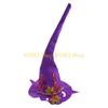 49MD Creative Wizard Hat Halloween Artificial Flower Decor Angled Witch Hat Cospl