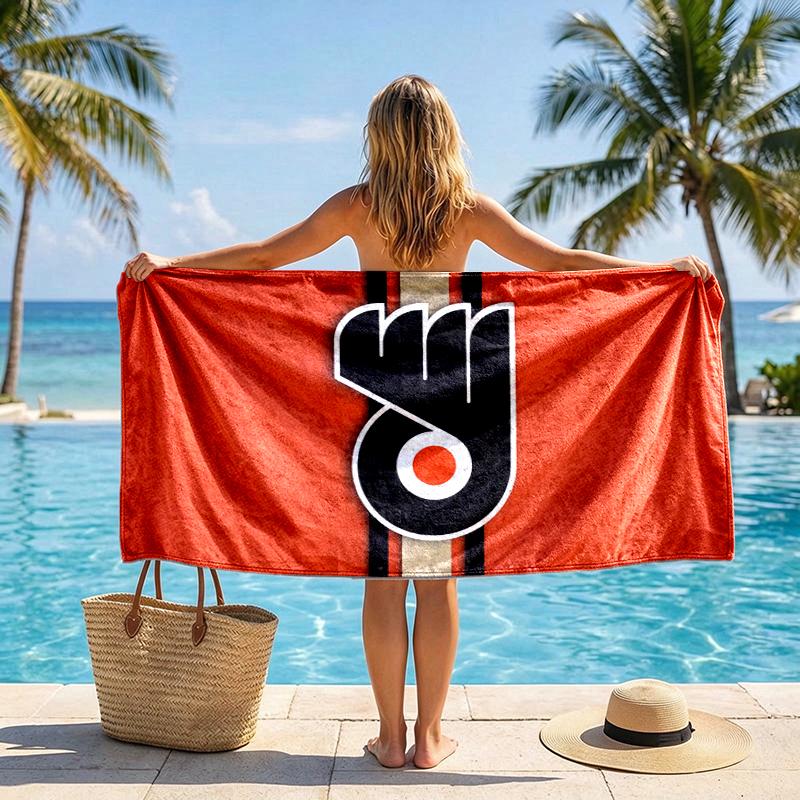 Flyers Hockey Team Strandtuch Mikrofaser Strandtuch, Leicht und Schnelltrocknend, für Sommerreisen, Schwimmbad-Fan Geburtstagsgeschenk