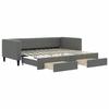 VidaXL Daybed with Trundle and Drawers Dark Grey 90x200 Cm Fabric 3196615